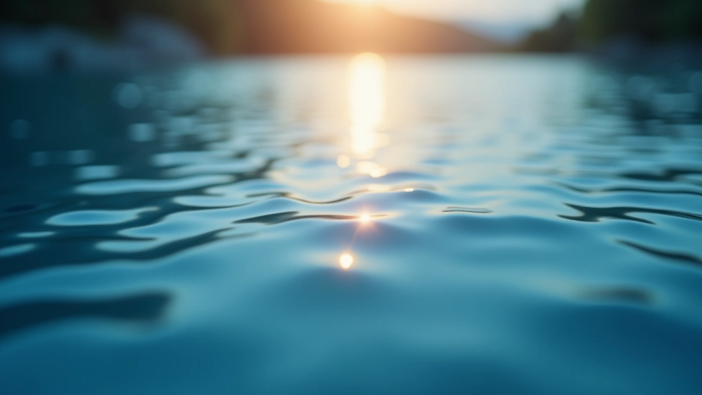 Hladká vodní hladina s odrazy světla symbolizující likviditu a plynulý tok