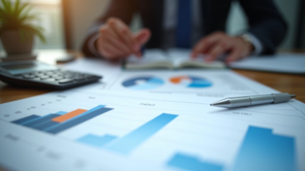 Grafický displej s finančními daty a analýzou trendů na obrazovce