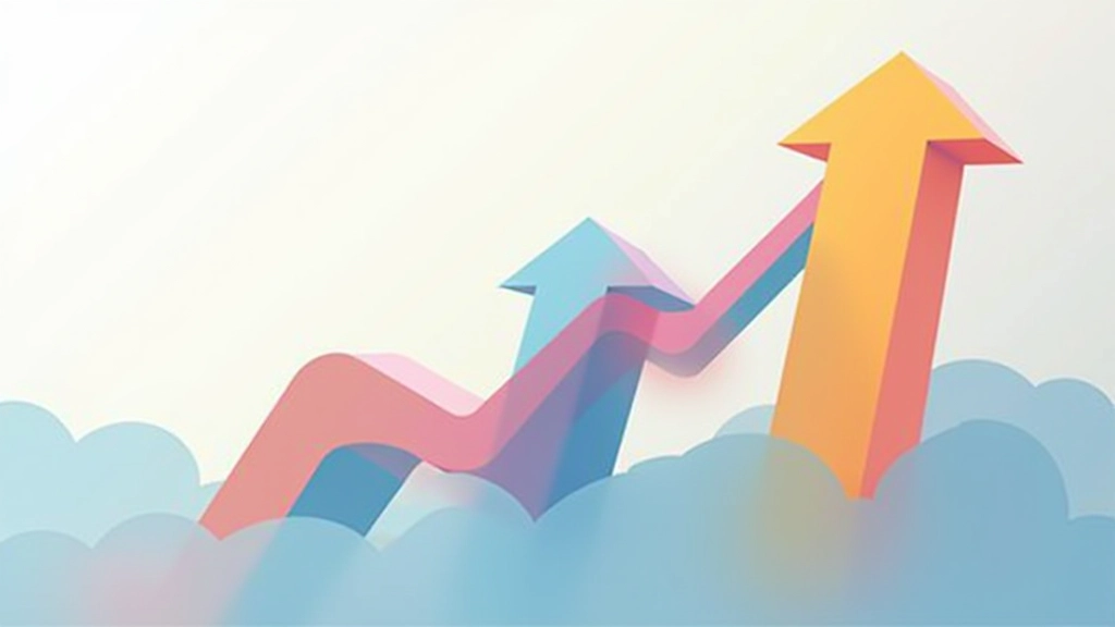 Stylizovaná grafika ukazující stoupající a klesající šipky reprezentující ekonomické trendy