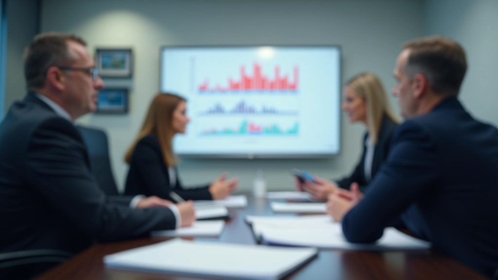 Tým finančních analytiků v diskusi