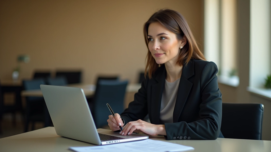 Pracovník banky v moderní kancelářské místnosti sledující monitor s ekonomickými daty